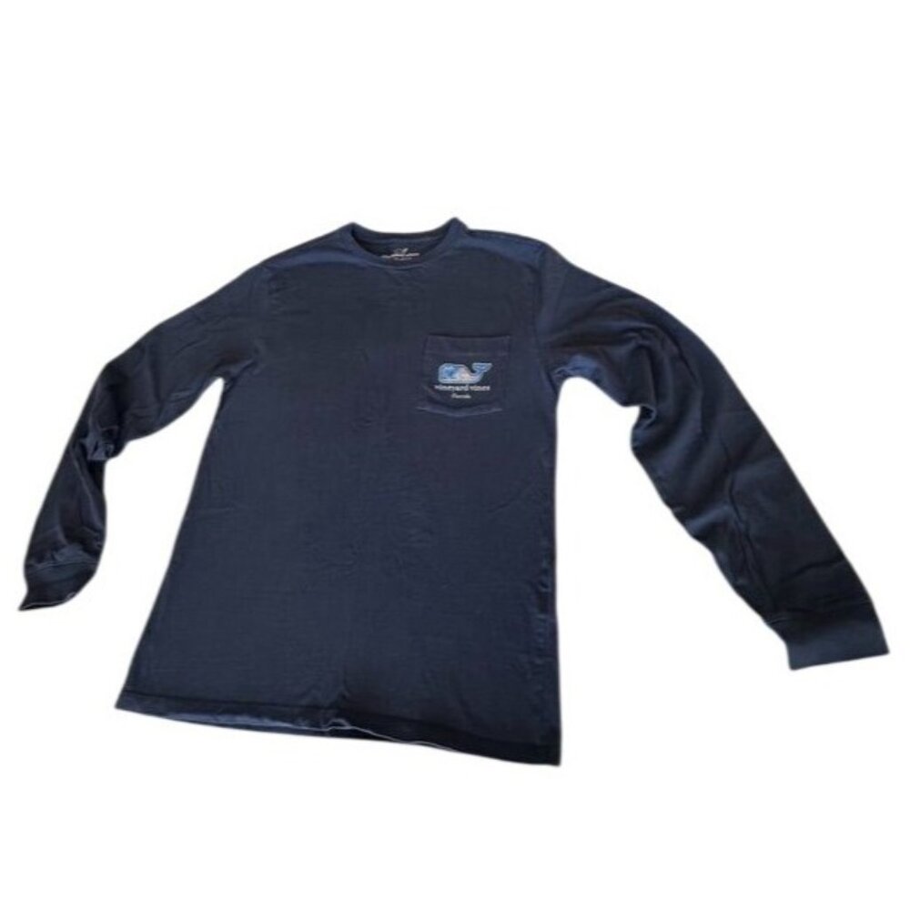 Vineyard Vines Adult TShirt Sz XS LS CrewNeck Jersey Knit Navy Blue Florida Logo - Picture 2 of 16